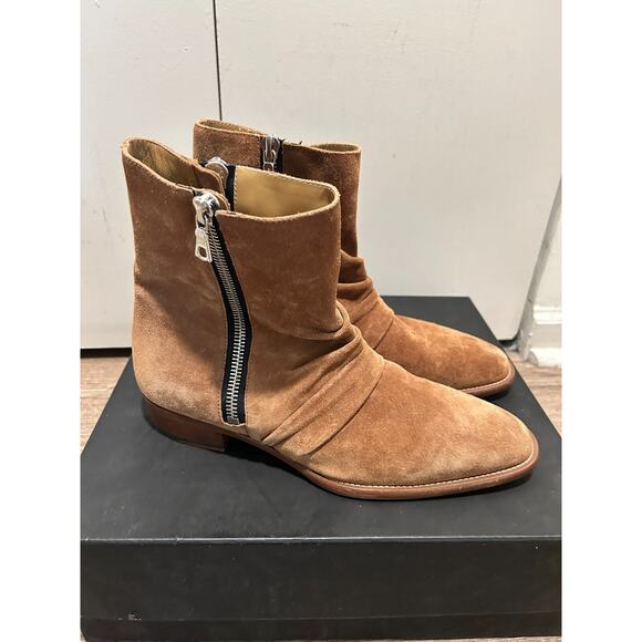 Amiri Skinny Stack Boots Brown Suede Side Zip size EU 42 / US 9 main image 6